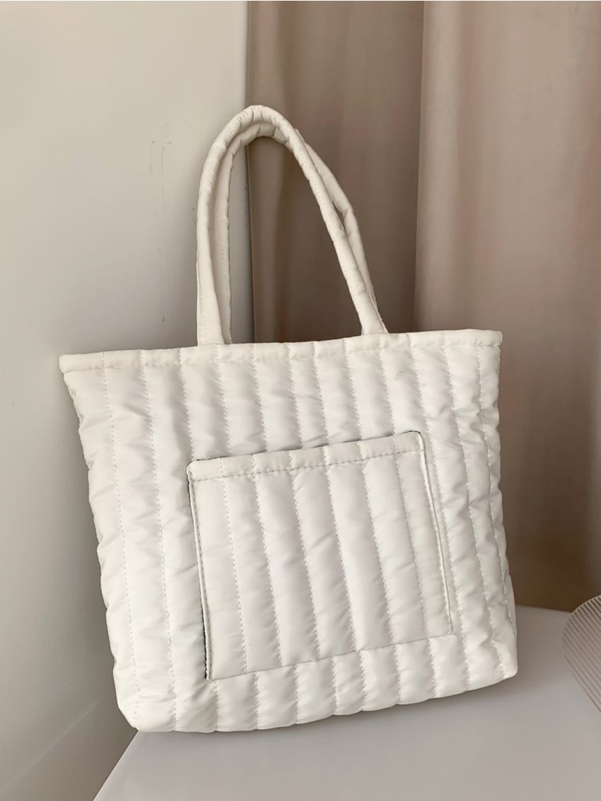 Quilted Detail Shoulder Tote Bag