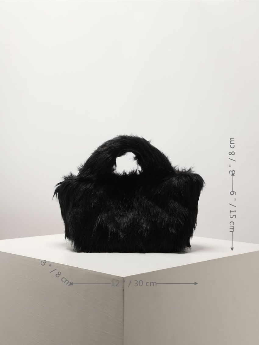 Minimalist Double Handle Fuzzy Square Bag