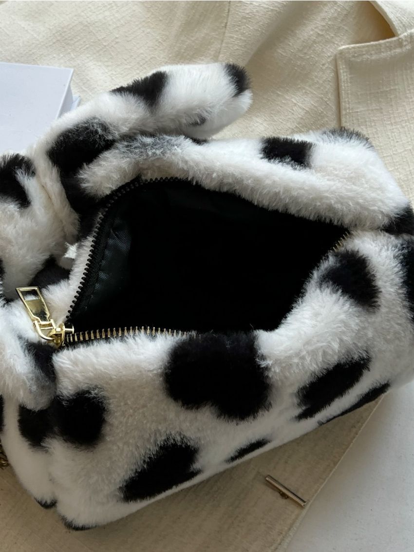 Colorblock Heart Pattern Bow Decor Hobo Bag