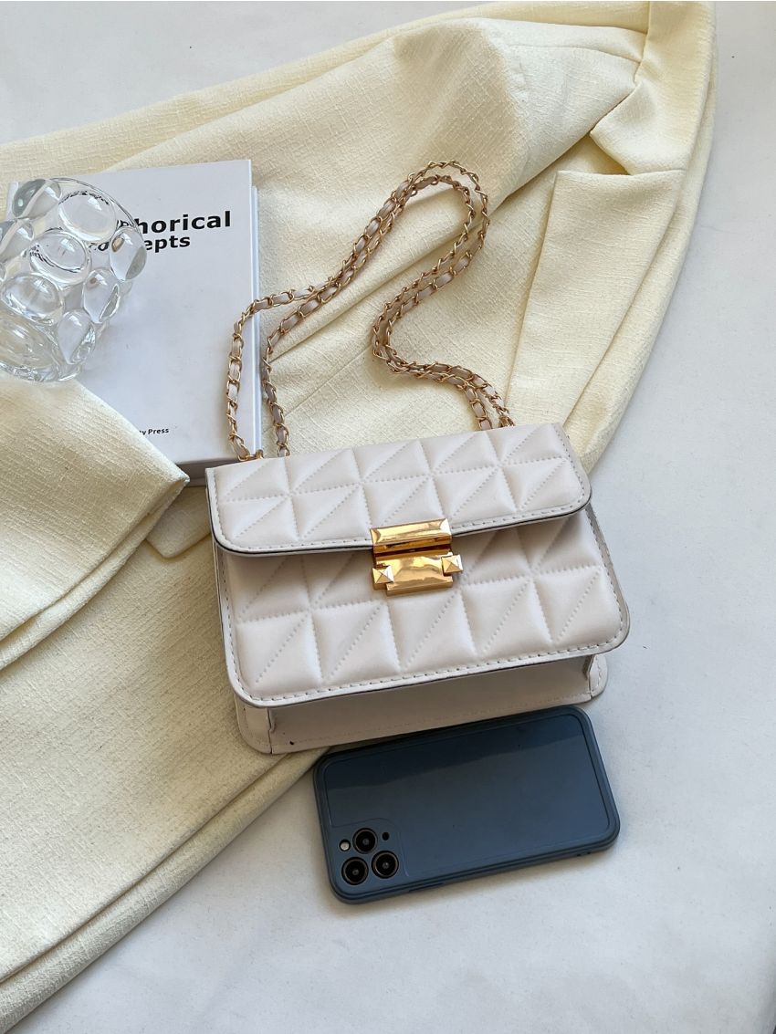 Mini Quilted Pattern Metal Decor Square Bag