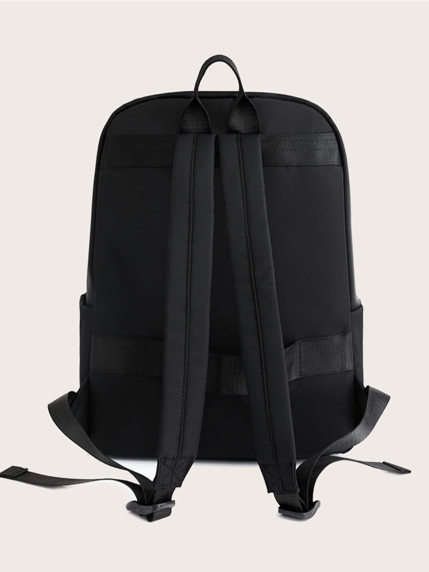 Metal Decor Multi Zipper Functional Backpack
