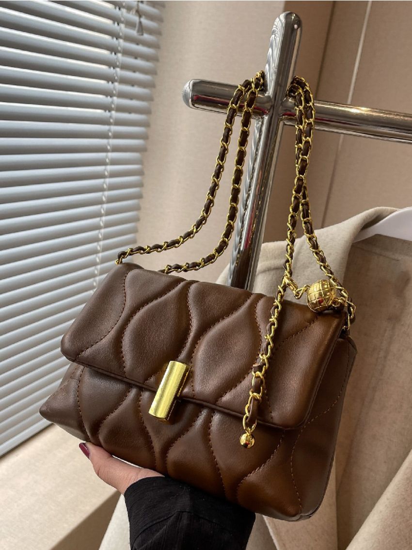 Quilted Flap Chain Square Bag