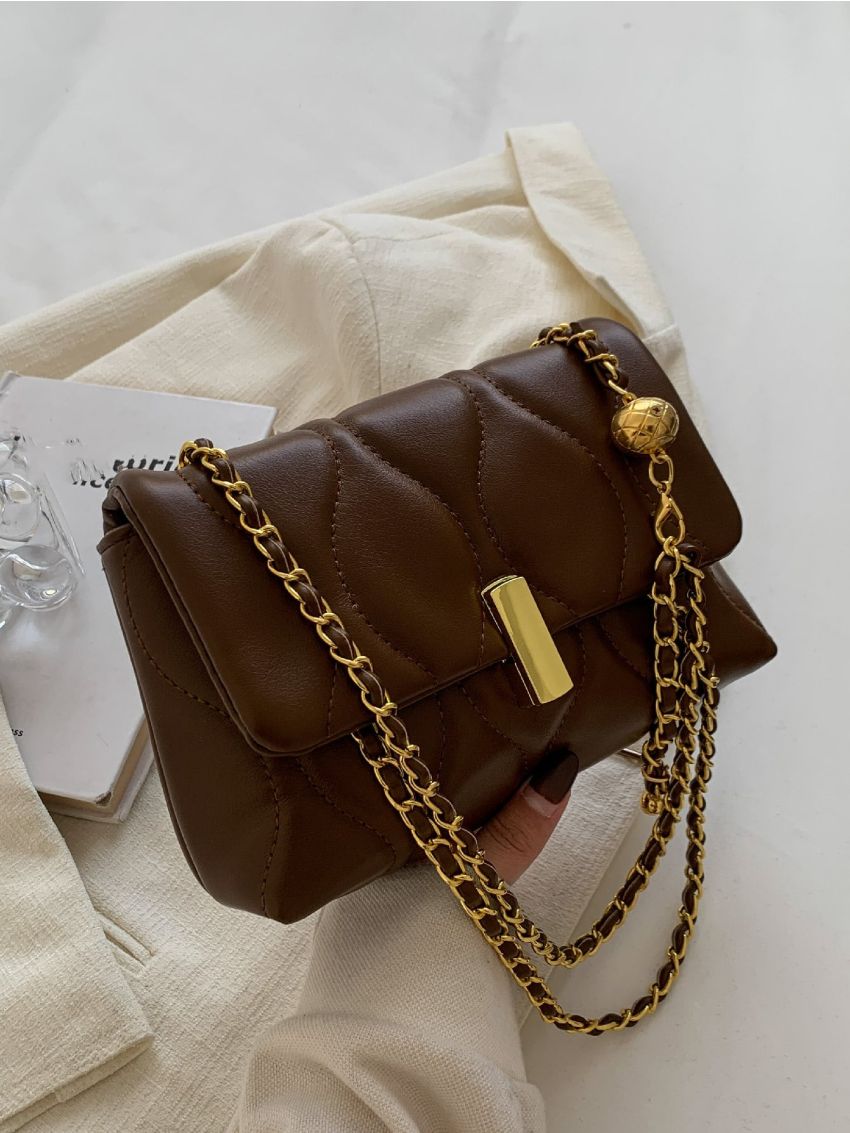 Quilted Flap Chain Square Bag