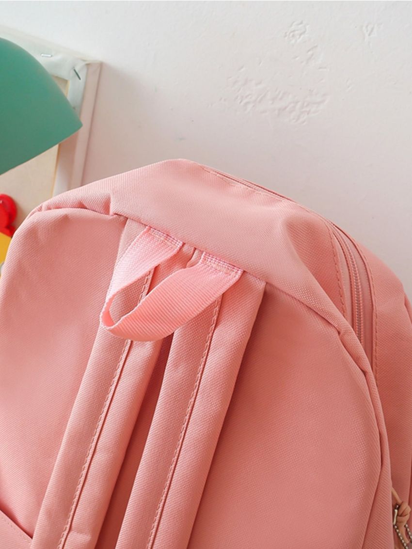 Colorblock Letter Print Backpack