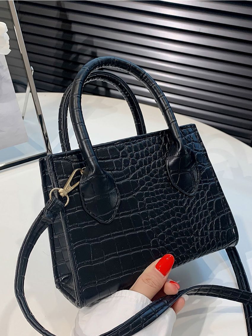 Mini Geometric Embossed Square Bag