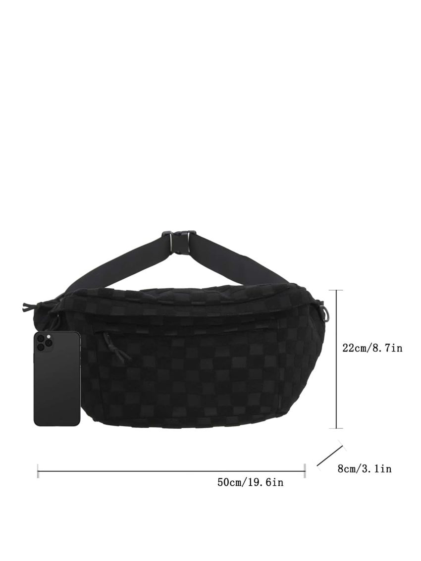 Geometric Pattern Large Capacity Waist Bag