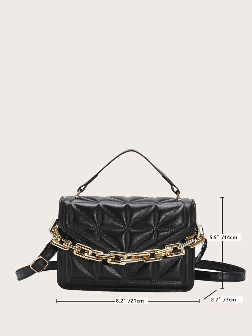 Quilted Chain Decor Square Bag