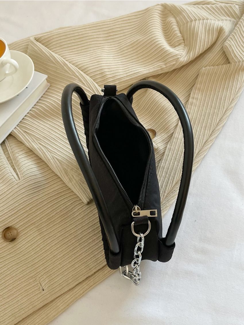 Minimalist Double Handle Chain Square Bag
