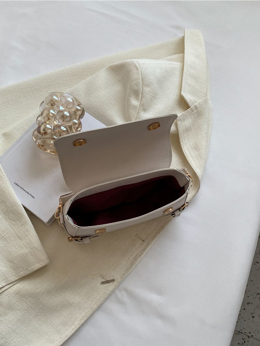 Buckle Decor Flap Square Bag