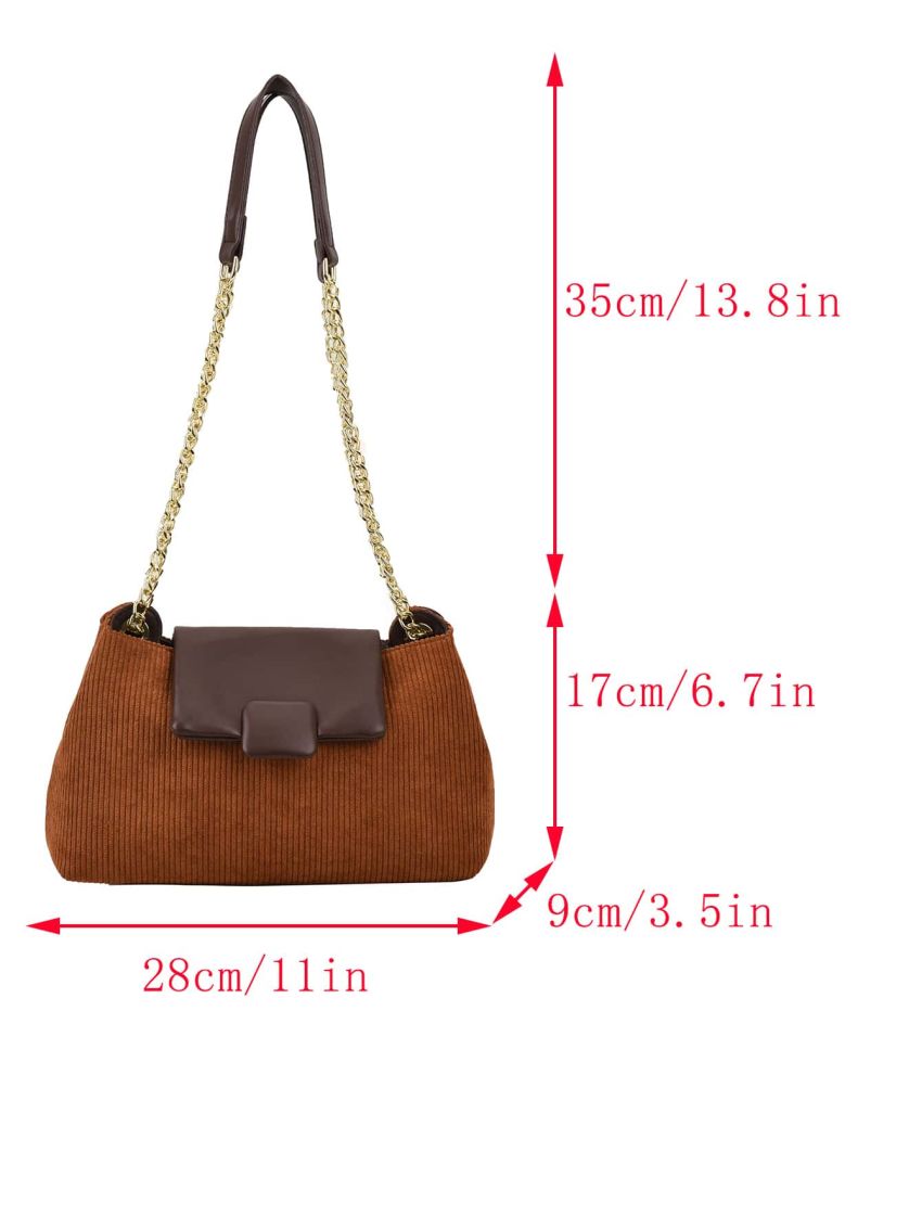 Two Tone Flap Chain Square Bag