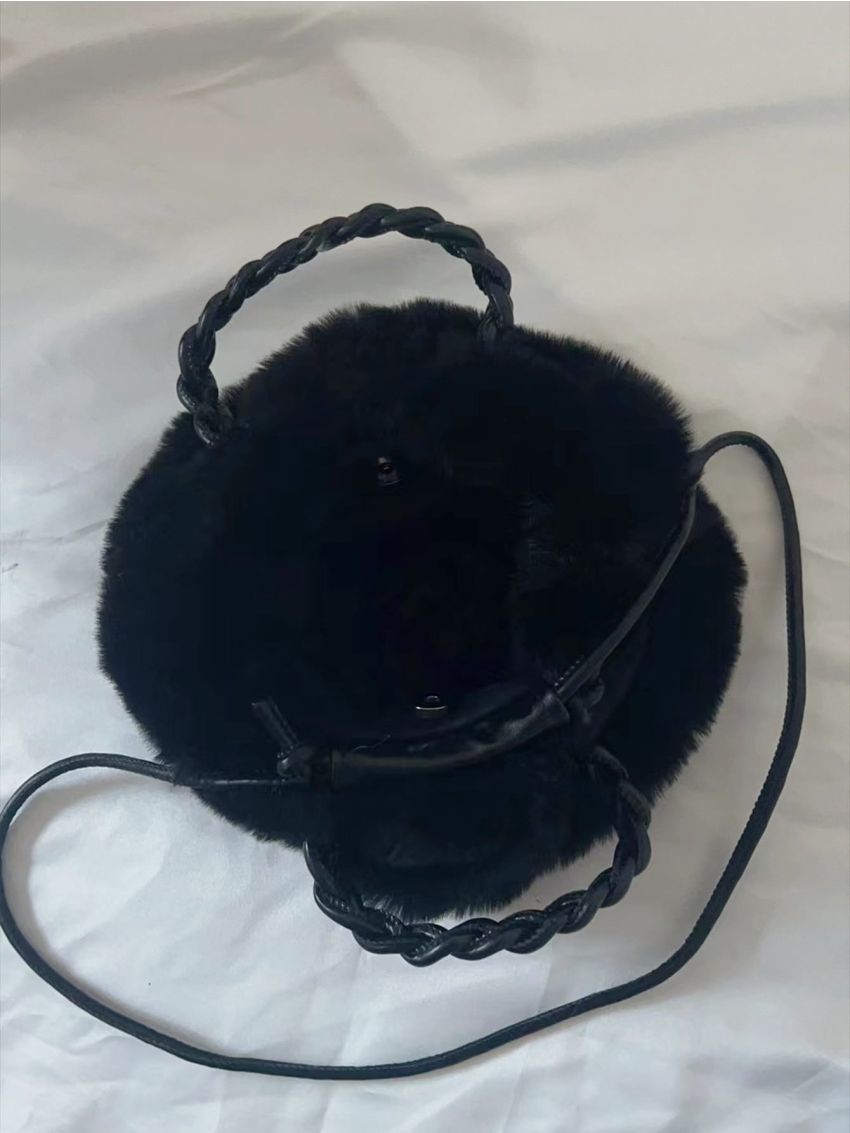 Double Handle Fluffy Satchel Bag