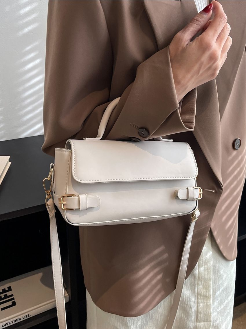 Buckle Decor Flap Square Bag