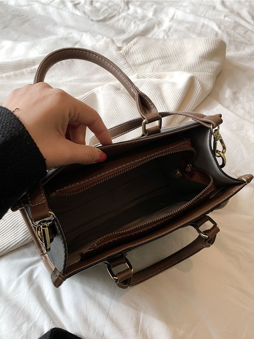 Contrast Binding Square Bag