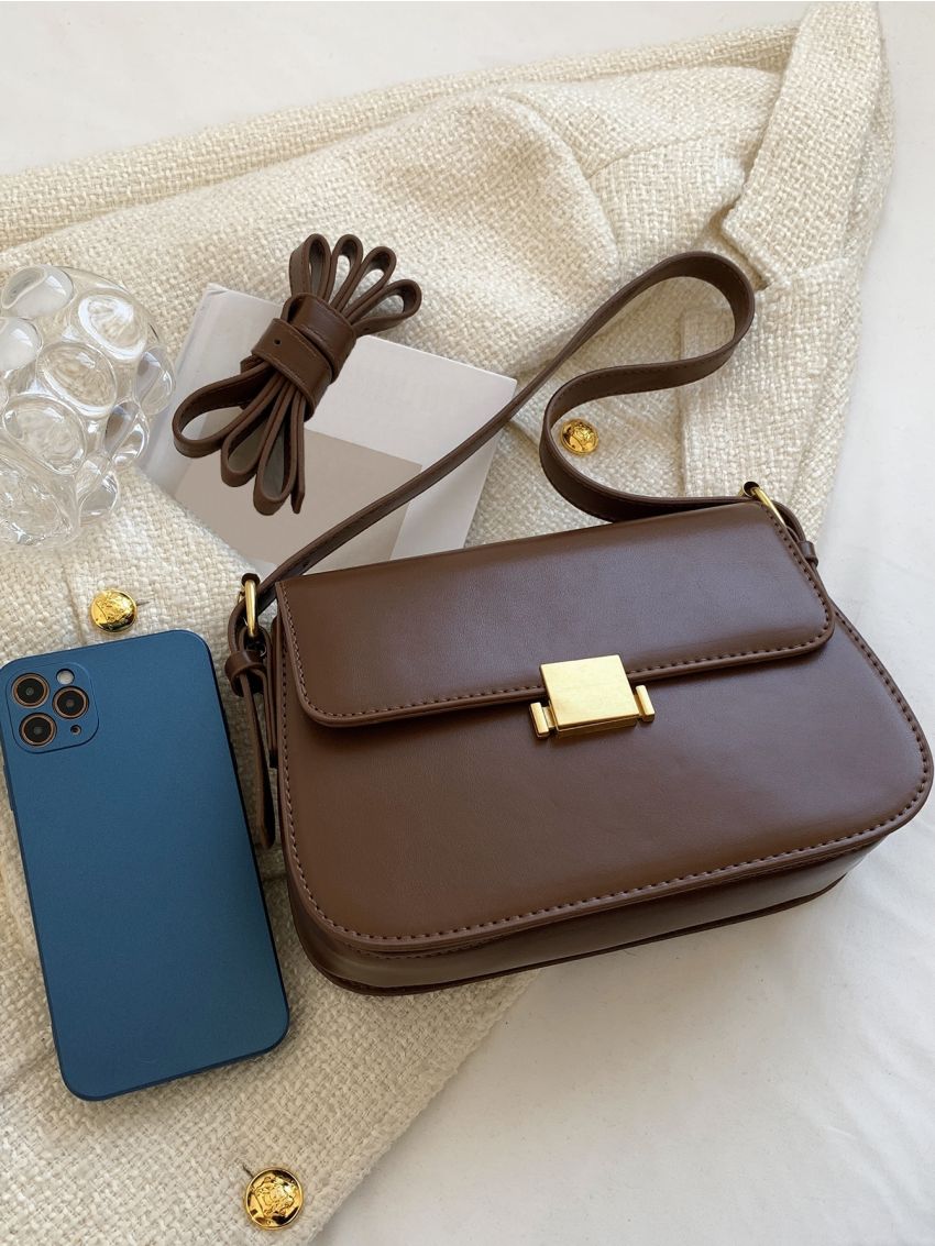 Metal Decor Flap Square Bag