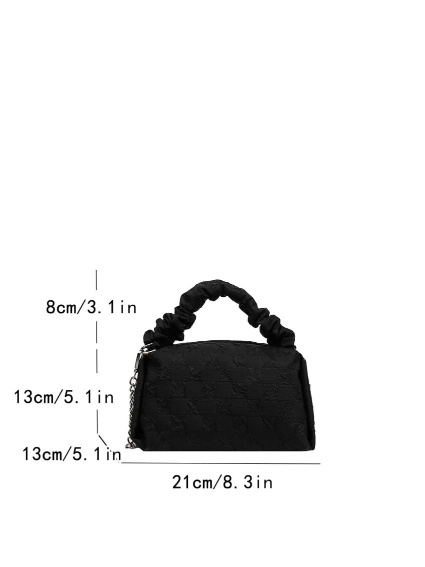 Small Bucket Bag Ruched Detail With Zipper