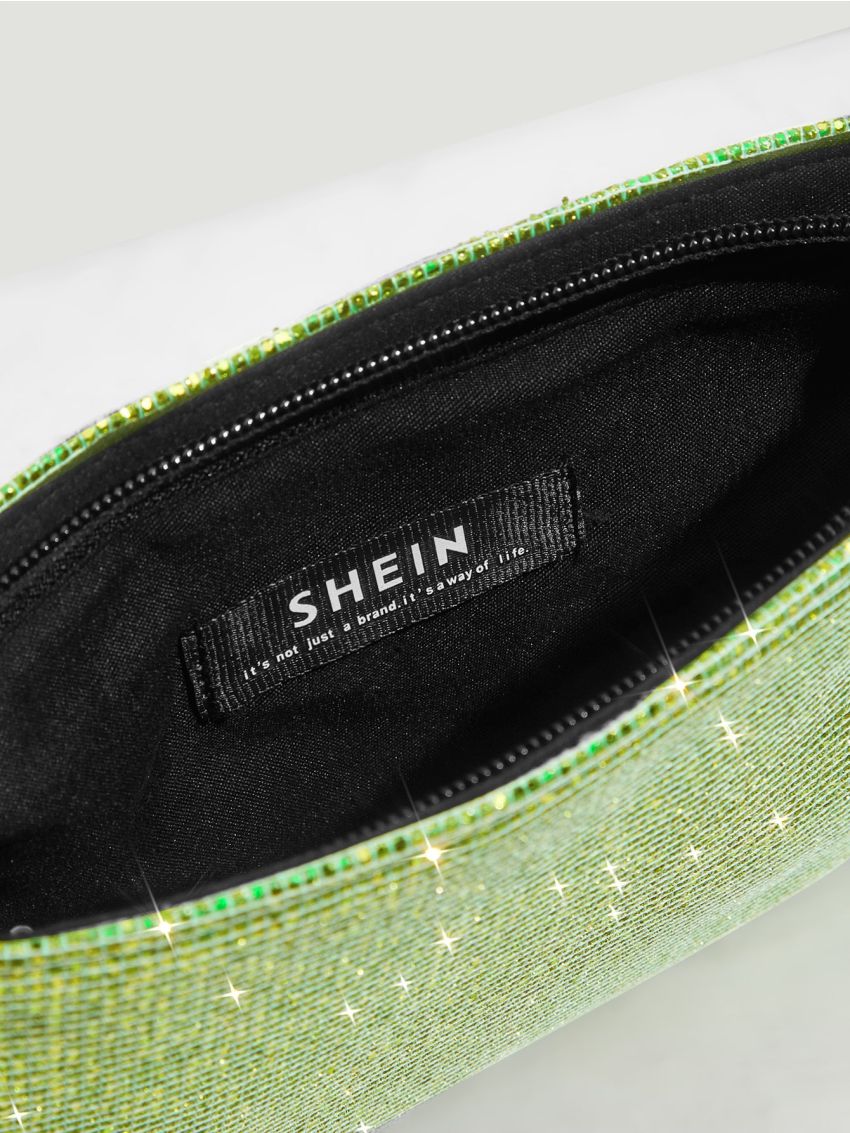 Glitter Decor Ring Handle Glitter Square Bag