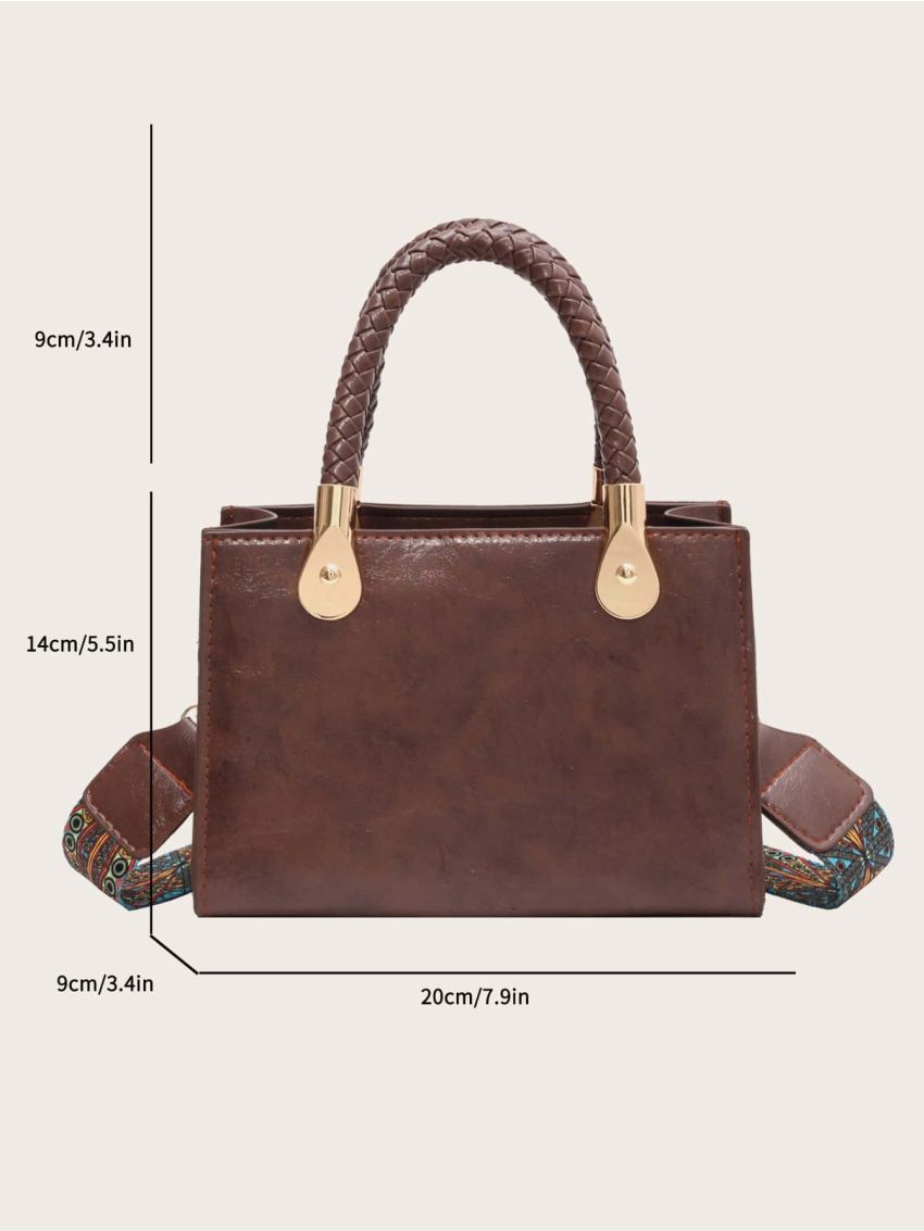 Mini Braided Handle Square Bag