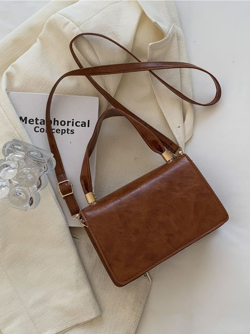 Mini Metal Decor Flap Square Bag