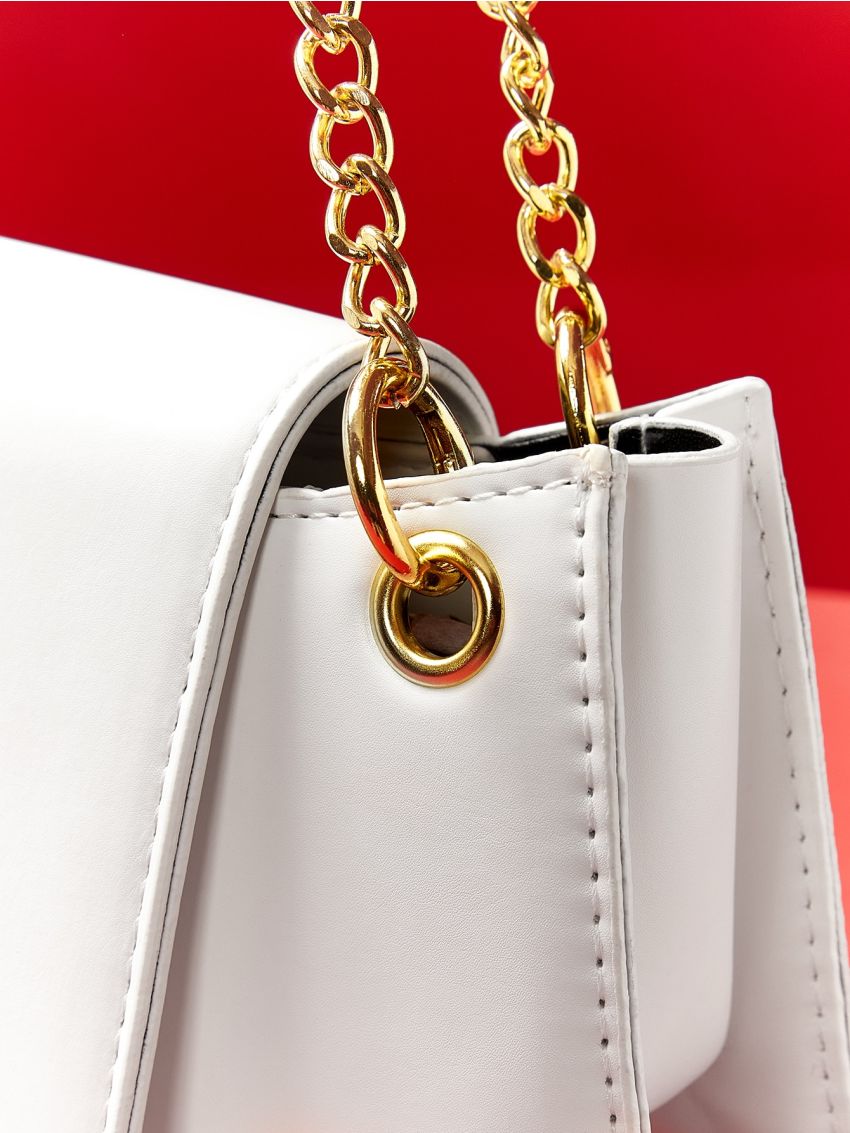 Neon Lime Chain Decor Flap Novelty Bag