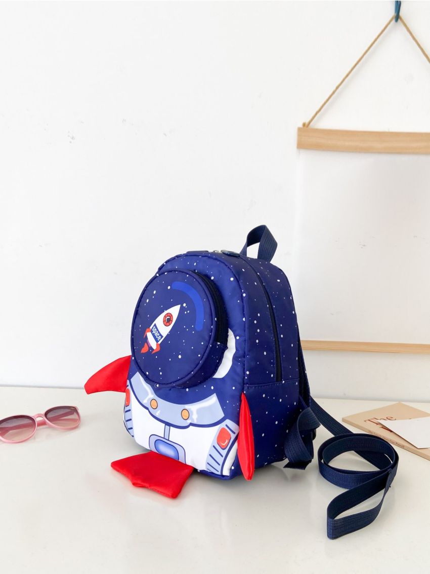 Mini Cartoon Rocket Design Backpack