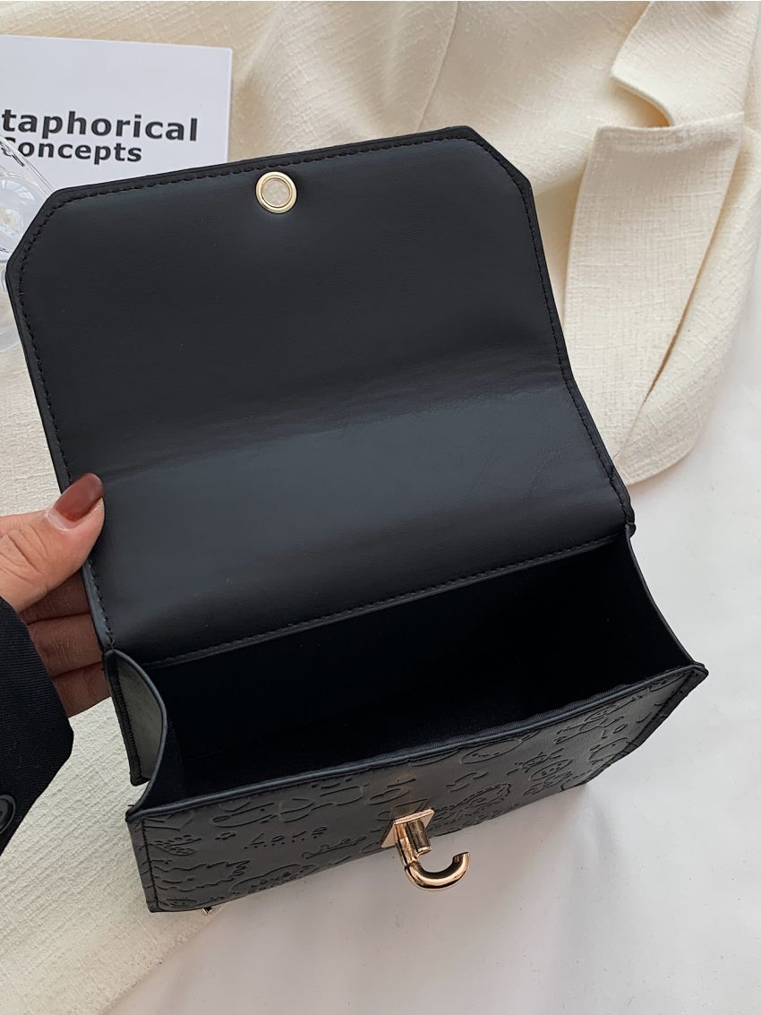 Cartoon Embossed Chain Shoulder Bag