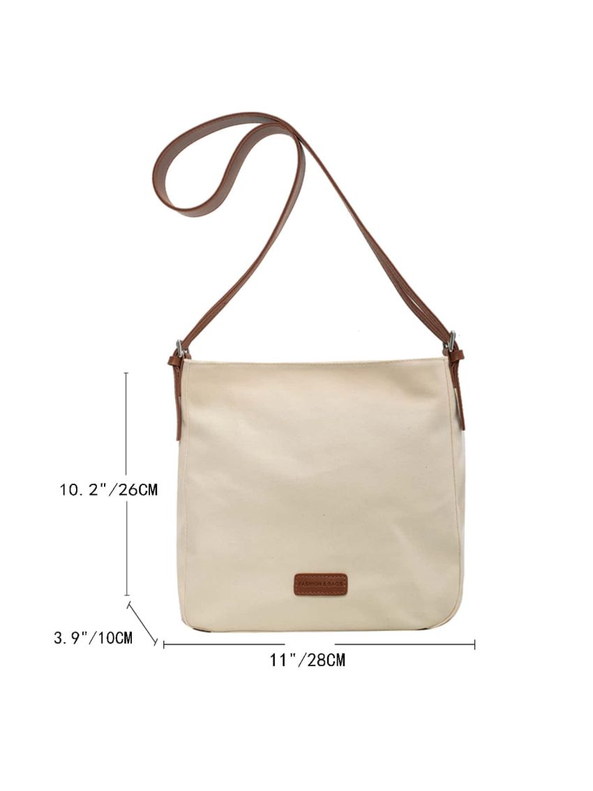 Letter Patch Decor Hobo Bag