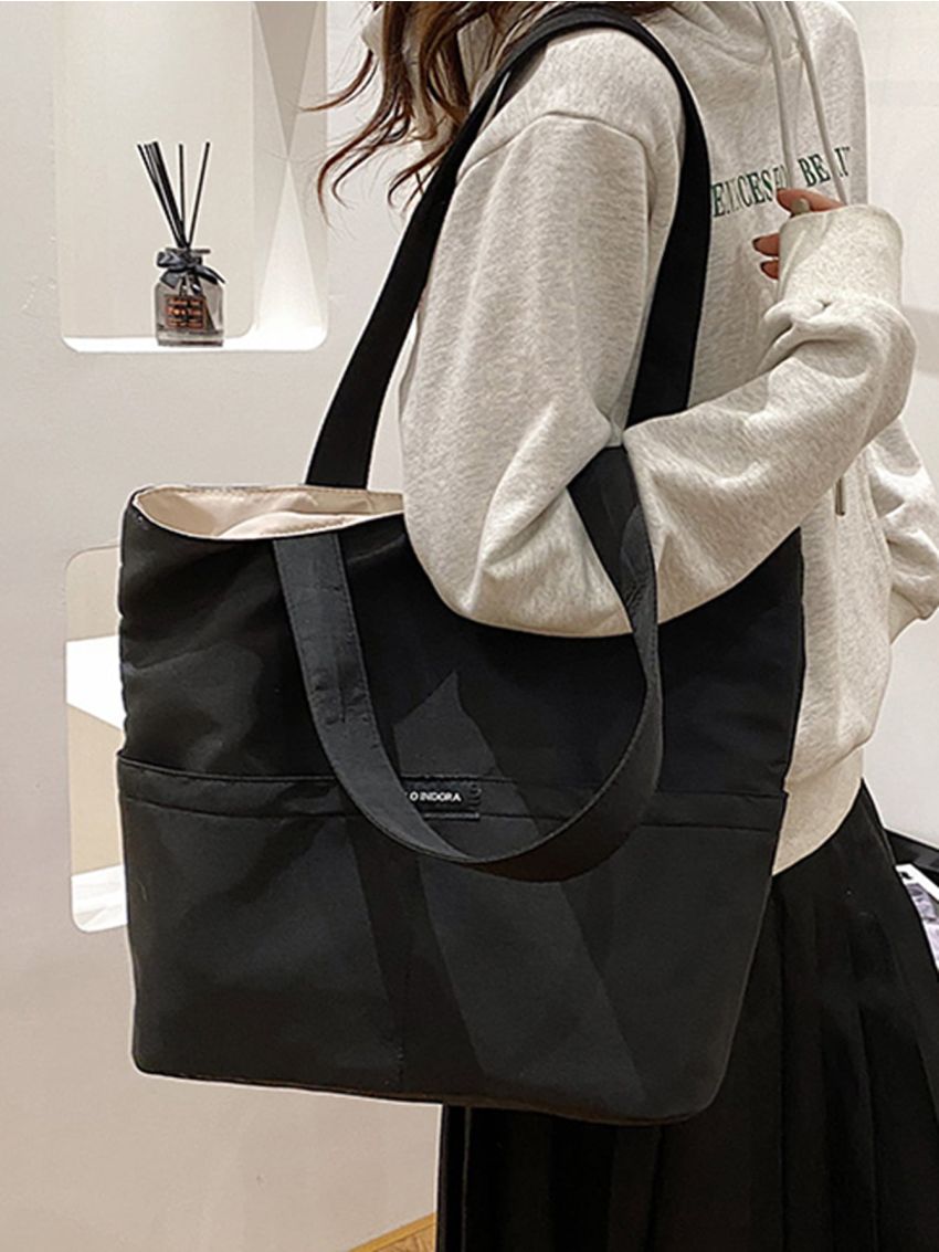 Letter Patch Decor Shopper Bag