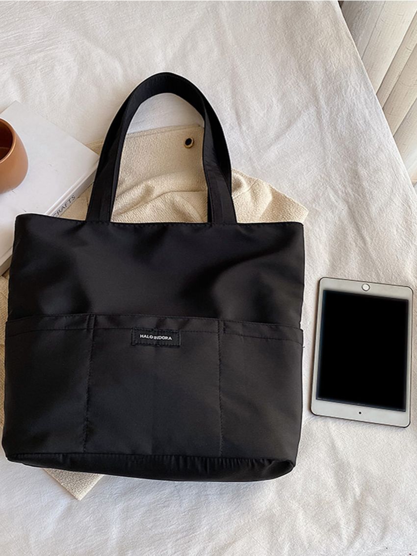 Letter Patch Decor Shopper Bag