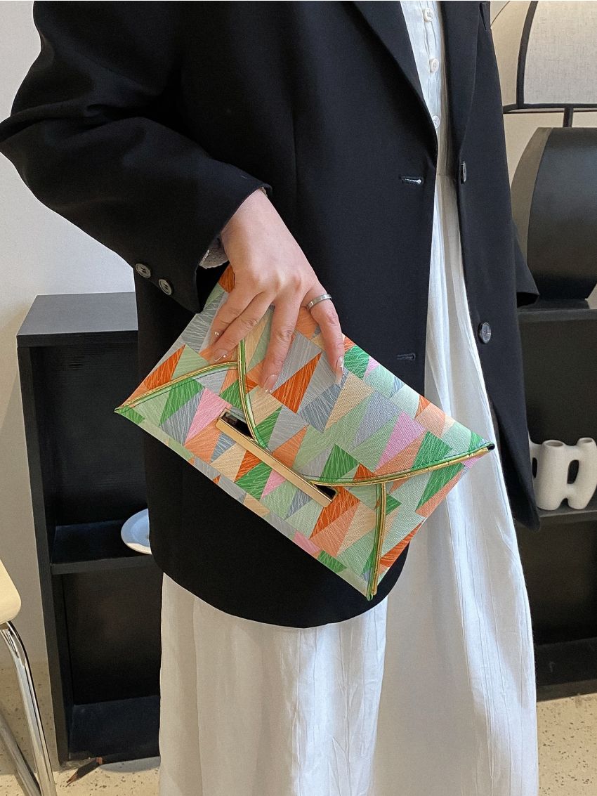 Geometric Pattern Square Bag