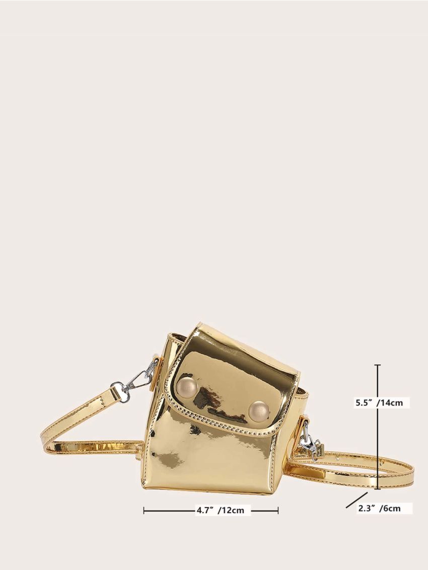 Mini Metallic Button Decor Novelty Bag