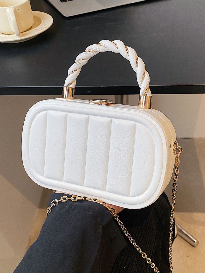 Mini Twist Top Handle Chain Box Bag