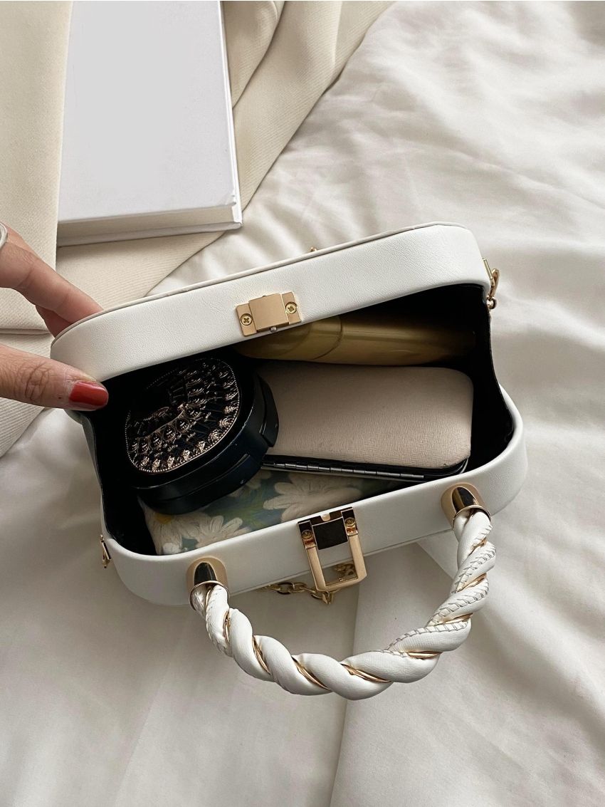 Mini Twist Top Handle Chain Box Bag