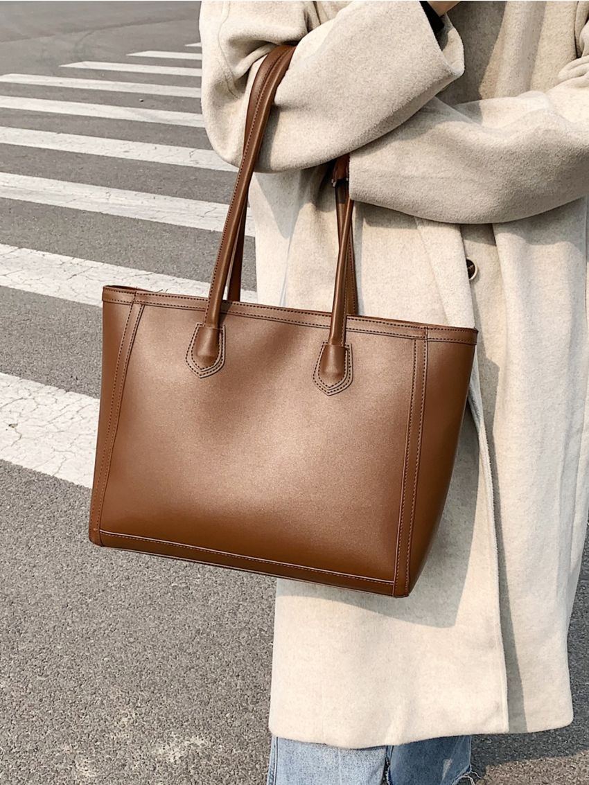 Minimalist Double Handle Shoulder Tote Bag