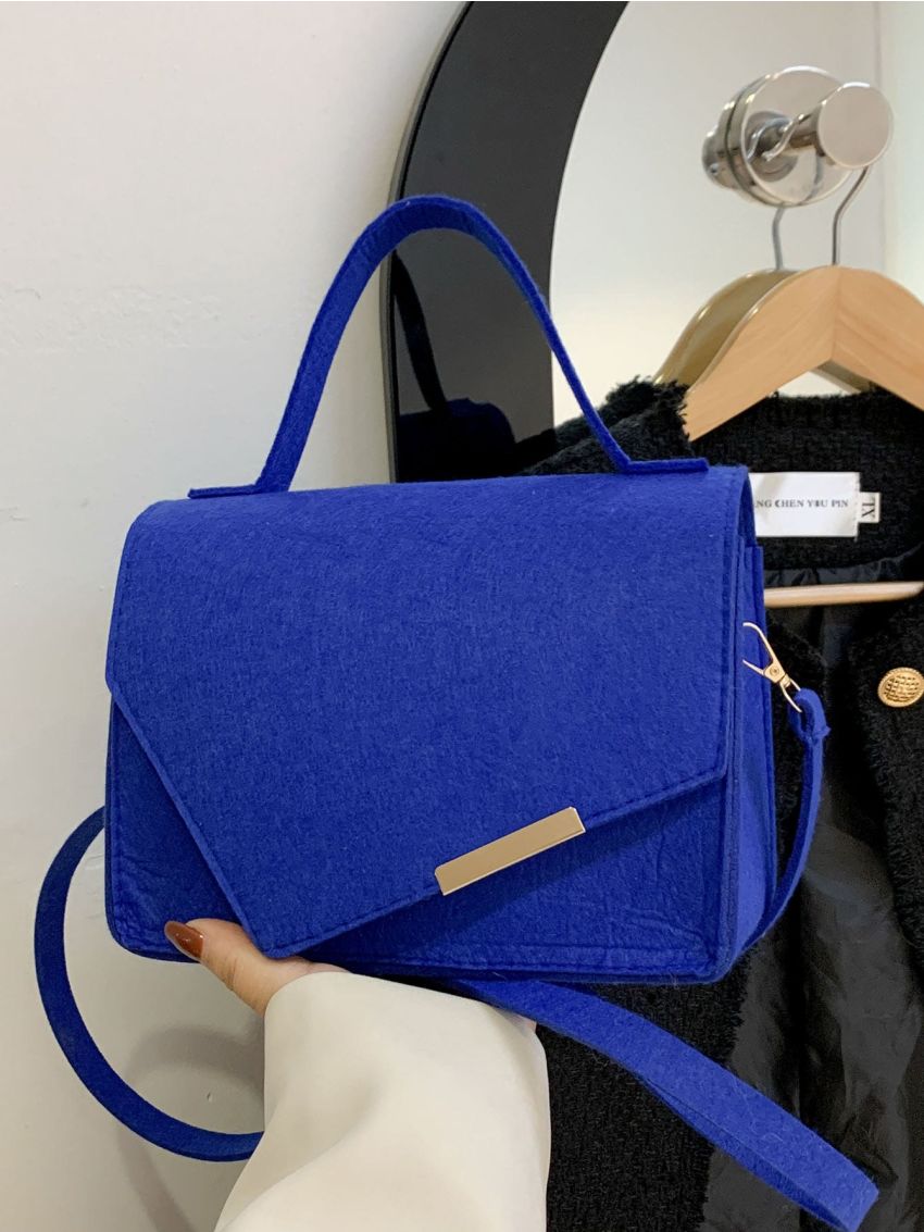 Metal Decor Flap Square Bag