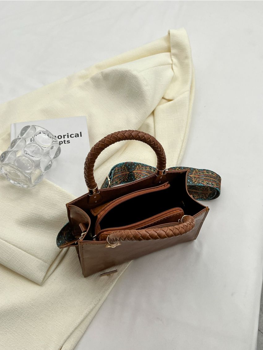 Mini Braided Handle Square Bag