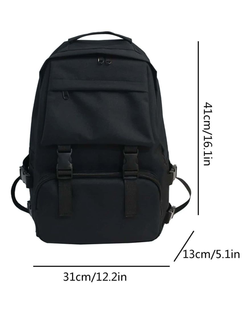 Release Buckle Decor Functional Backpack