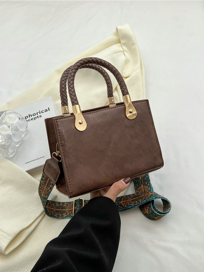 Mini Braided Handle Square Bag