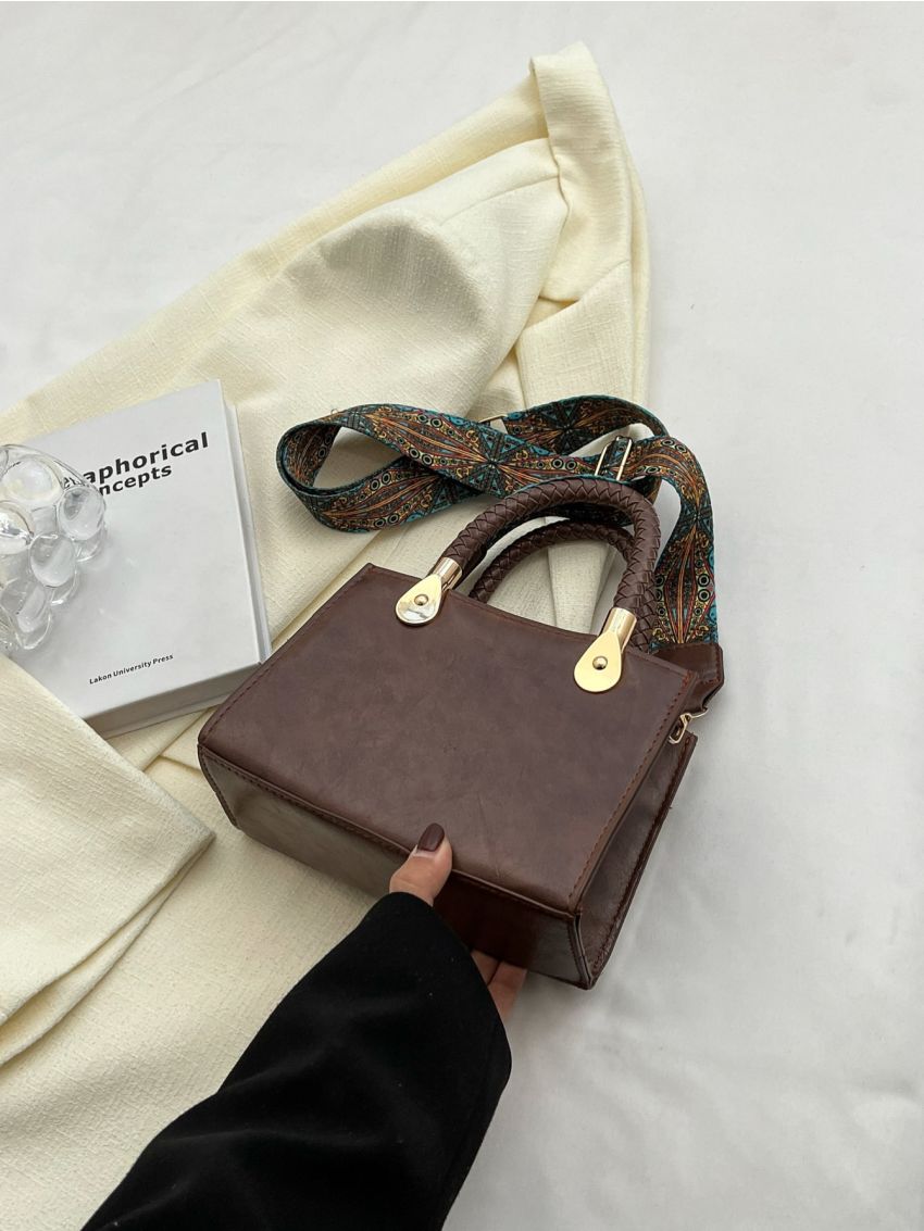 Mini Braided Handle Square Bag