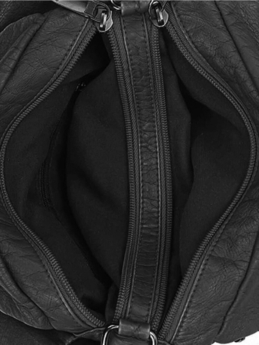 Studded Decor Multi-compartment Hobo Bag