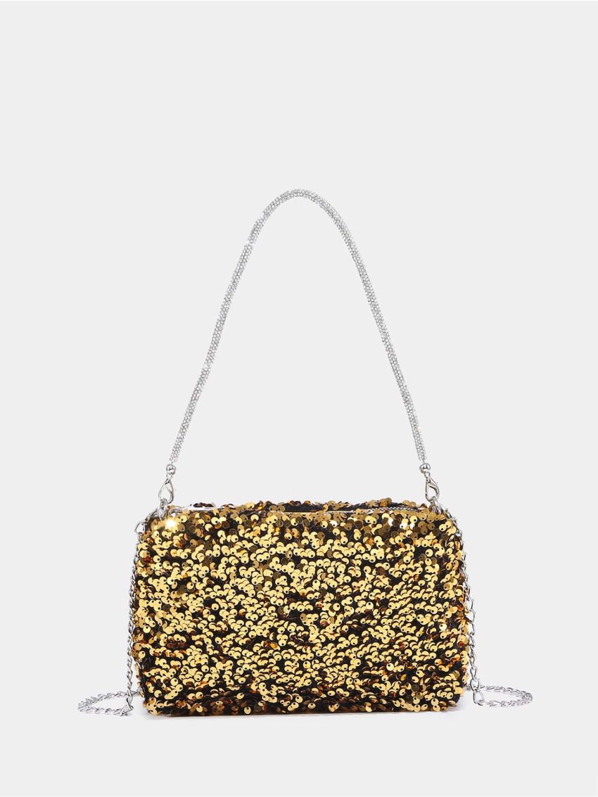 Mini Sequin Decor Chain Square Bag