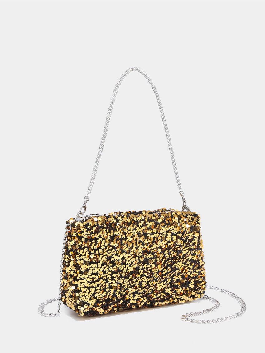 Mini Sequin Decor Chain Square Bag