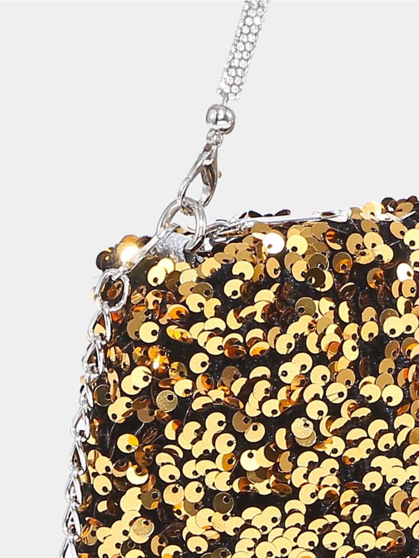 Mini Sequin Decor Chain Square Bag