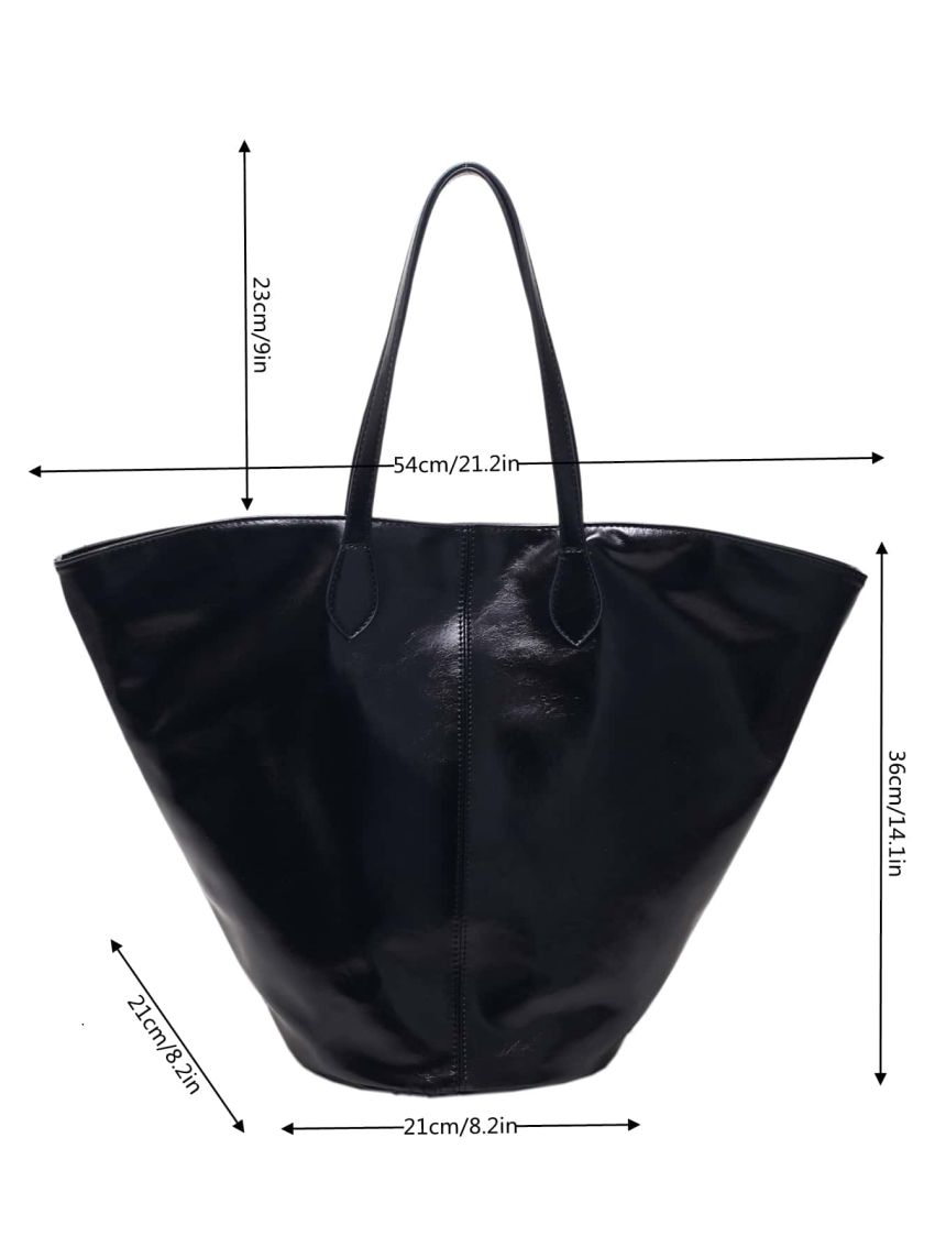 Minimalist Shoulder Tote Bag With Inner Pouch