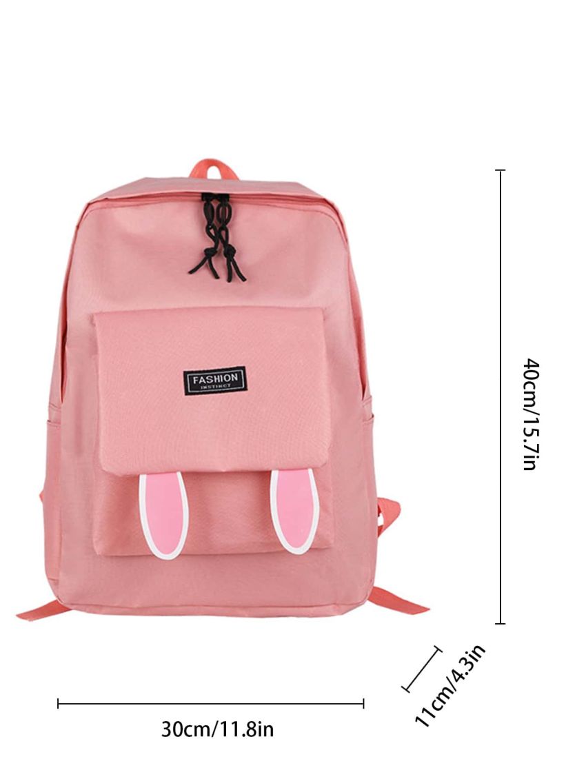4pcs Rabbit Ear Decor Backpack Set
