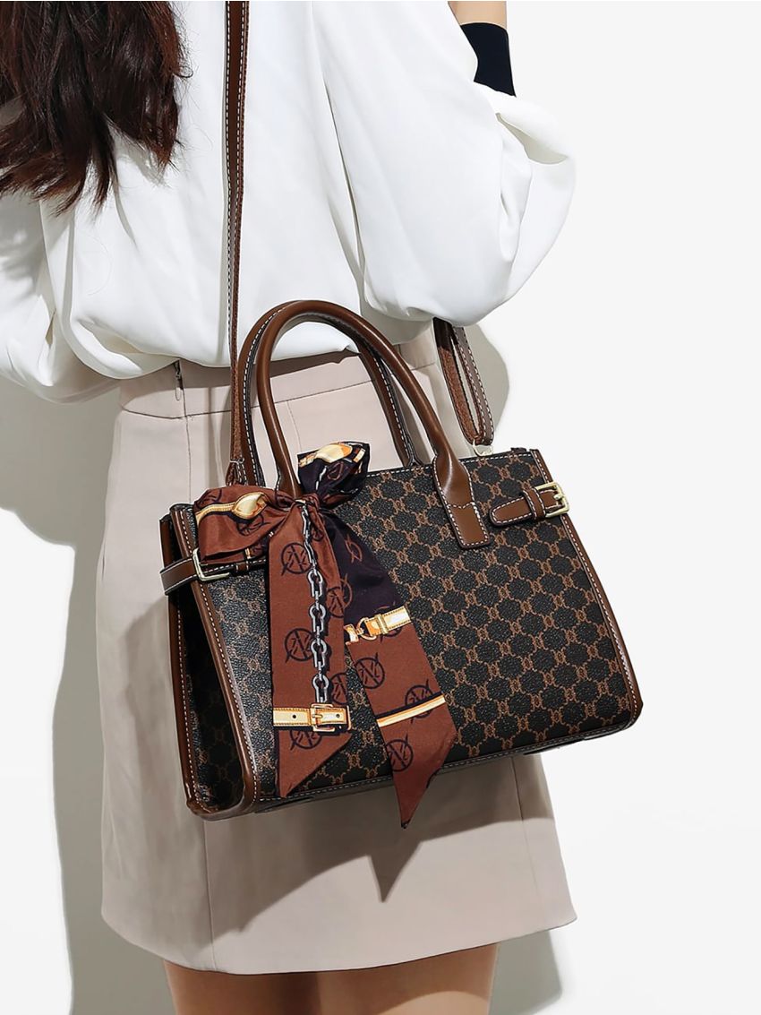 Geometric Pattern Twilly Scarf Decor Square Bag