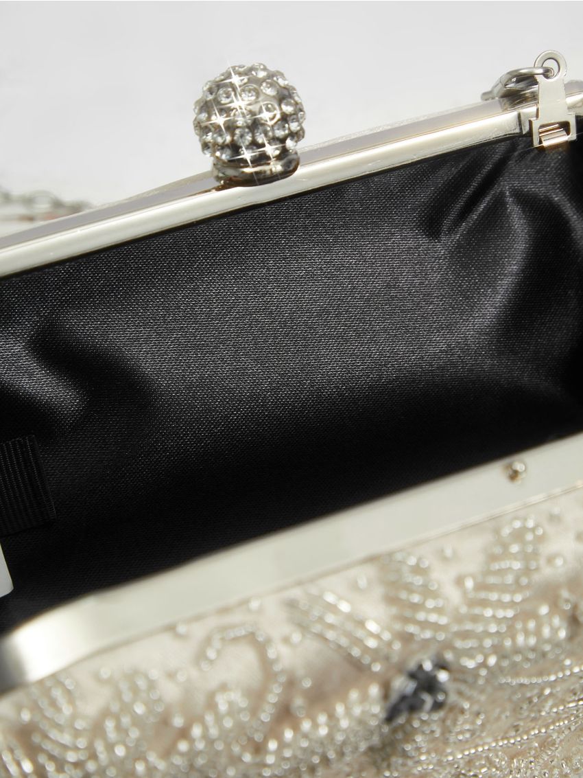 Mini Rhinestone Decor Chain Box Bag