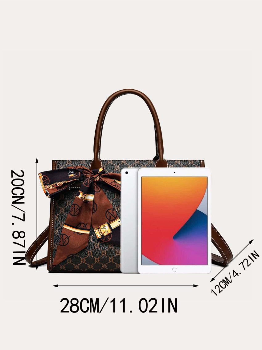 Geometric Pattern Twilly Scarf Decor Square Bag