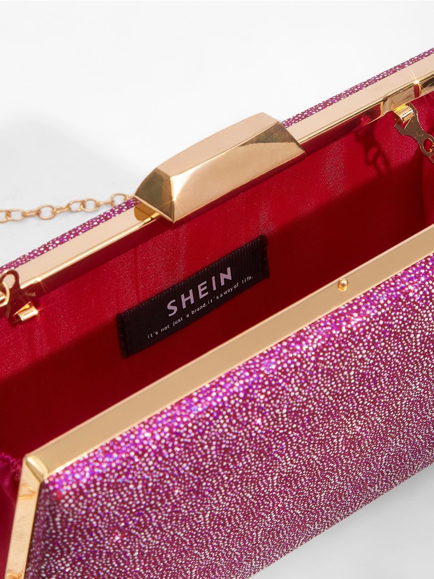 Mini Glitter Metal Lock Box Bag