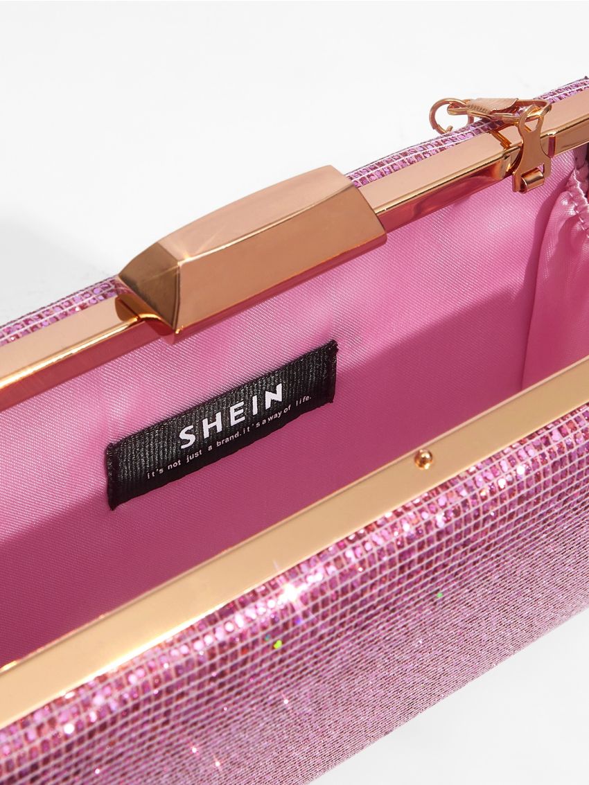 Mini Glitter Metal Lock Box Bag