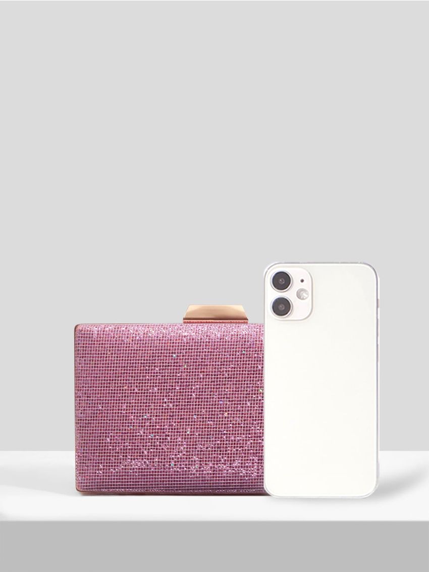 Mini Glitter Metal Lock Box Bag